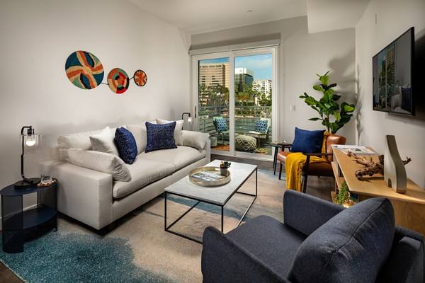 living room at The Crest Apartments