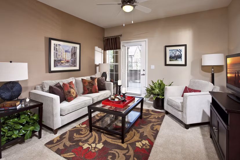 living room at St. Claire Apartment Homes