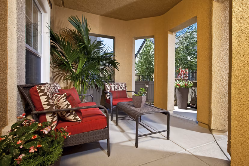 patio at St. Claire Apartment Homes