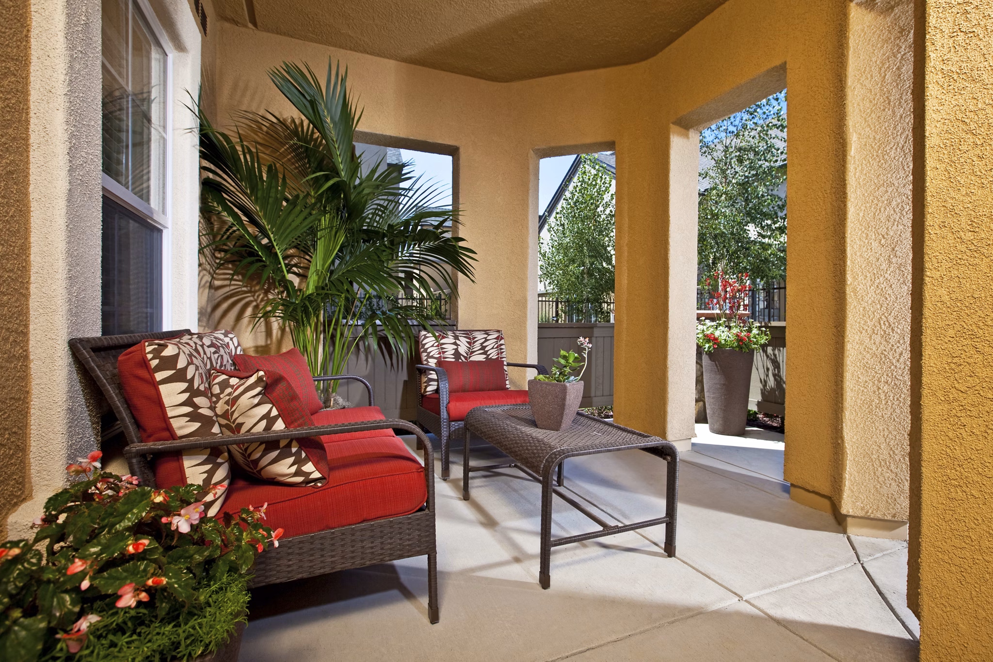 patio at St. Claire Apartment Homes