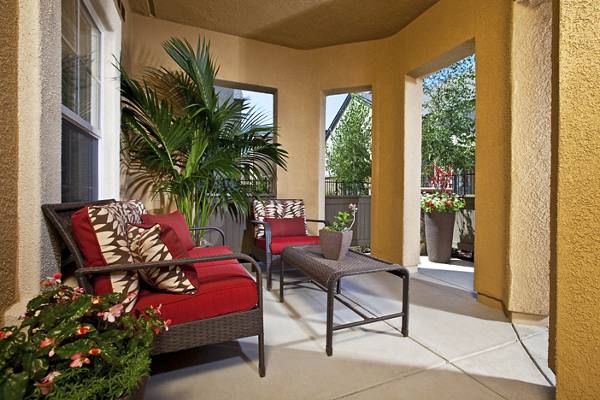patio at St. Claire Apartment Homes