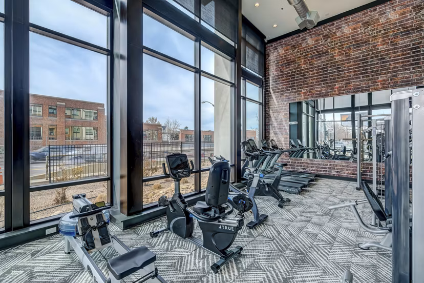 State-of-the-art fitness center at Mason at Alameda Station Apartments