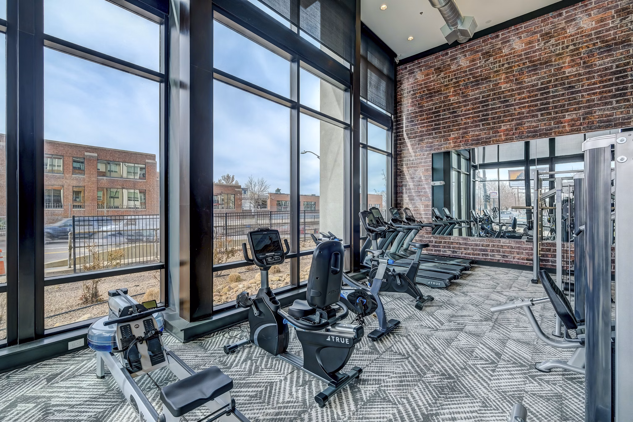 State-of-the-art fitness center at Mason at Alameda Station Apartments