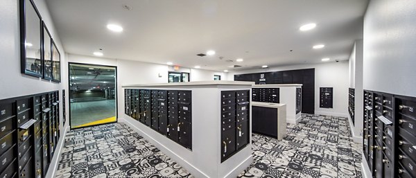 Mail room with modern design at Clarendon Apartments