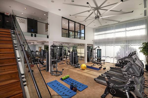 fitness center at Clarendon Apartments