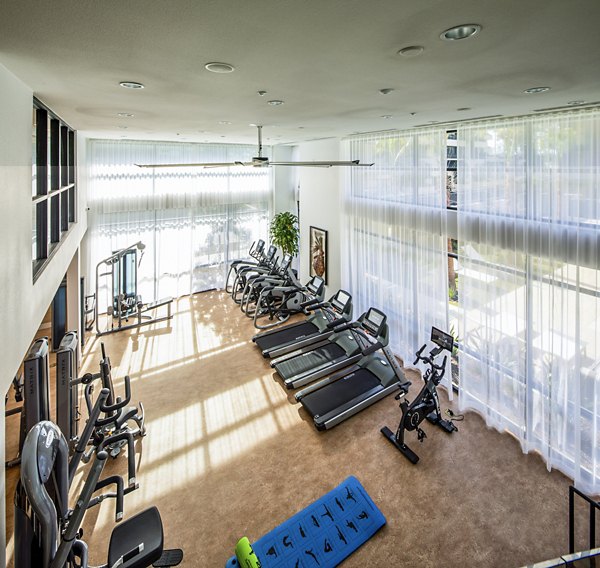 Modern fitness center with state-of-the-art equipment at Clarendon Apartments, a luxury living community suitable for active lifestyles