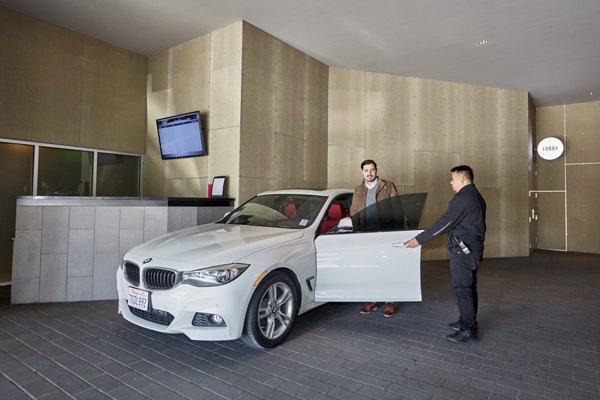 parking garage at Jasper Apartments