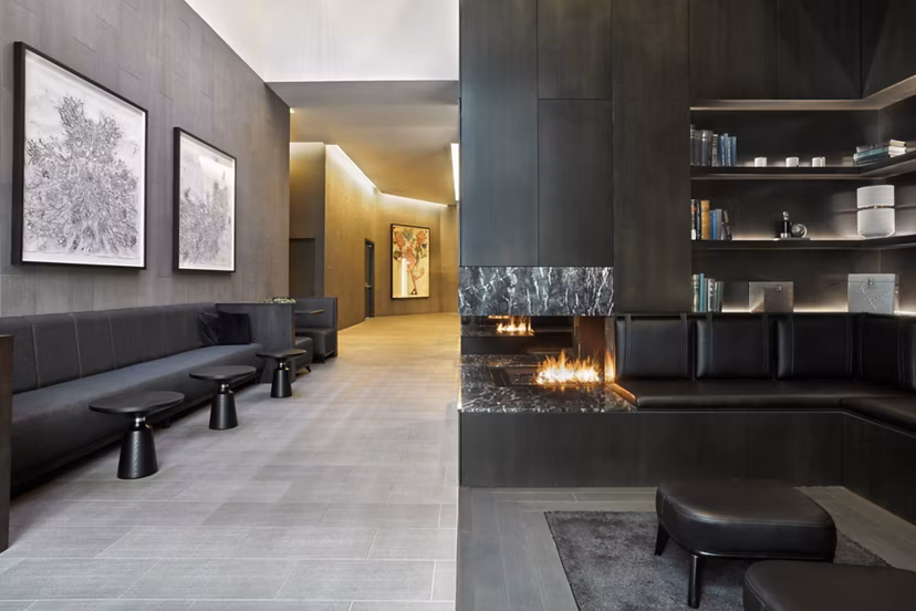 Clubhouse featuring modern design and open spaces at Jasper Apartments in Greystar community