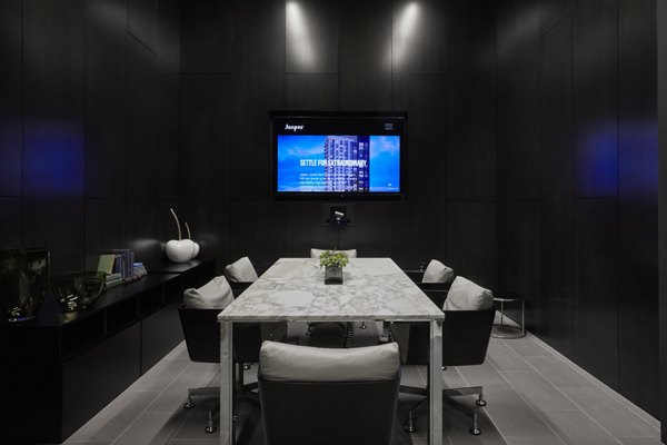 Modern meeting facility with sleek design at Jasper Apartments, perfect for productive gatherings