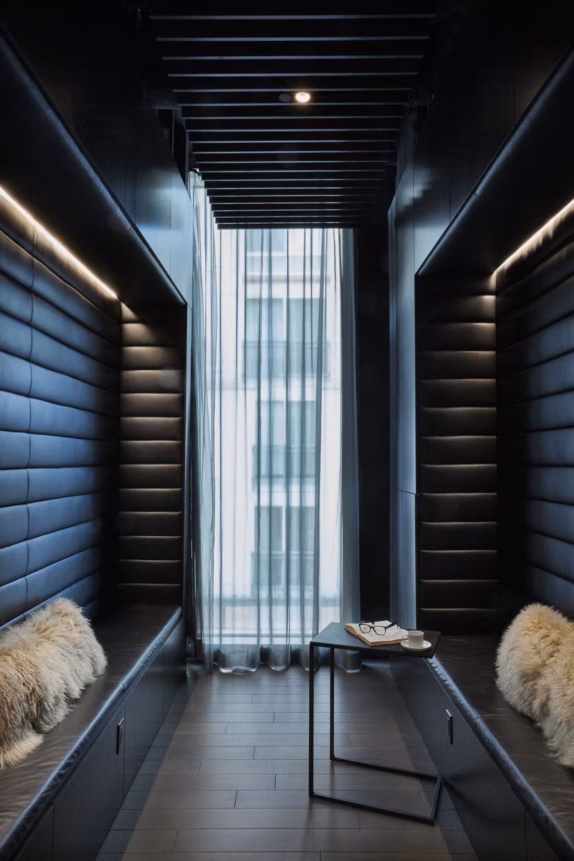 Luxurious clubhouse featuring modern decor and seating at Jasper Apartments