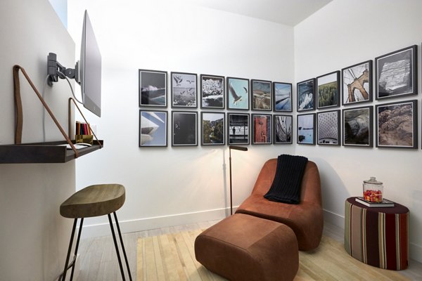 Modern living room with stylish decor in Jasper Apartments, a Greystar luxury apartment community