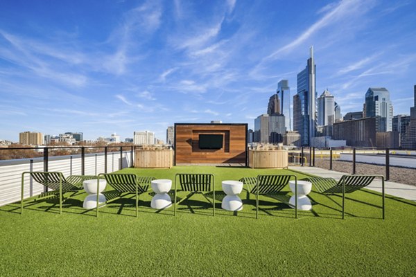 Stunning rooftop deck with scenic views at Edgewater Apartments, perfect for relaxation and social gatherings