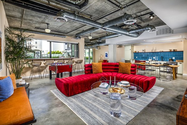Clubhouse featuring modern design and comfortable seating at WILCO Apartments
