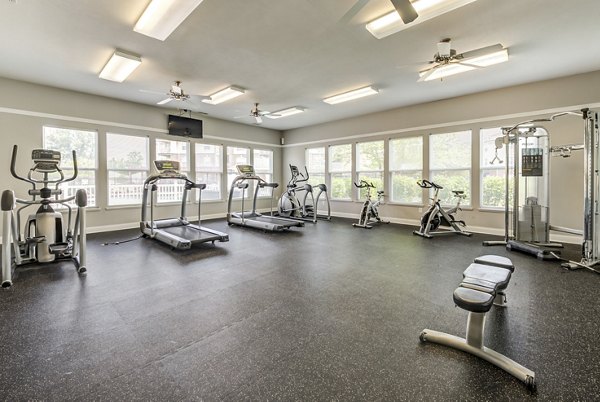 Modern fitness center featuring state-of-the-art equipment at Copper Chase at Stones Crossing Apartments