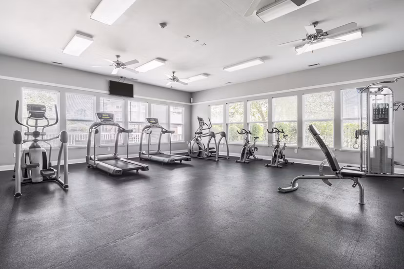 State-of-the-art fitness center with modern equipment at Copper Chase at Stones Crossing Apartments