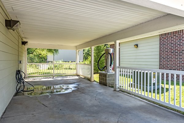 Convenient car care station at Copper Chase at Stones Crossing Apartments for easy vehicle maintenance