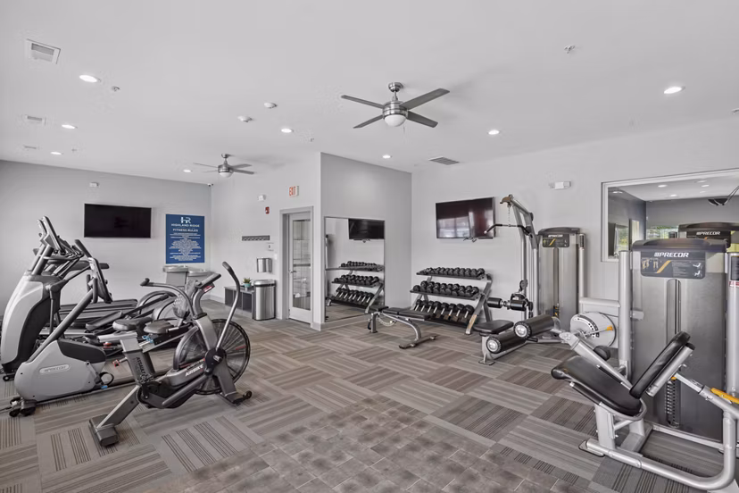 fitness center at Highland Ridge Apartments