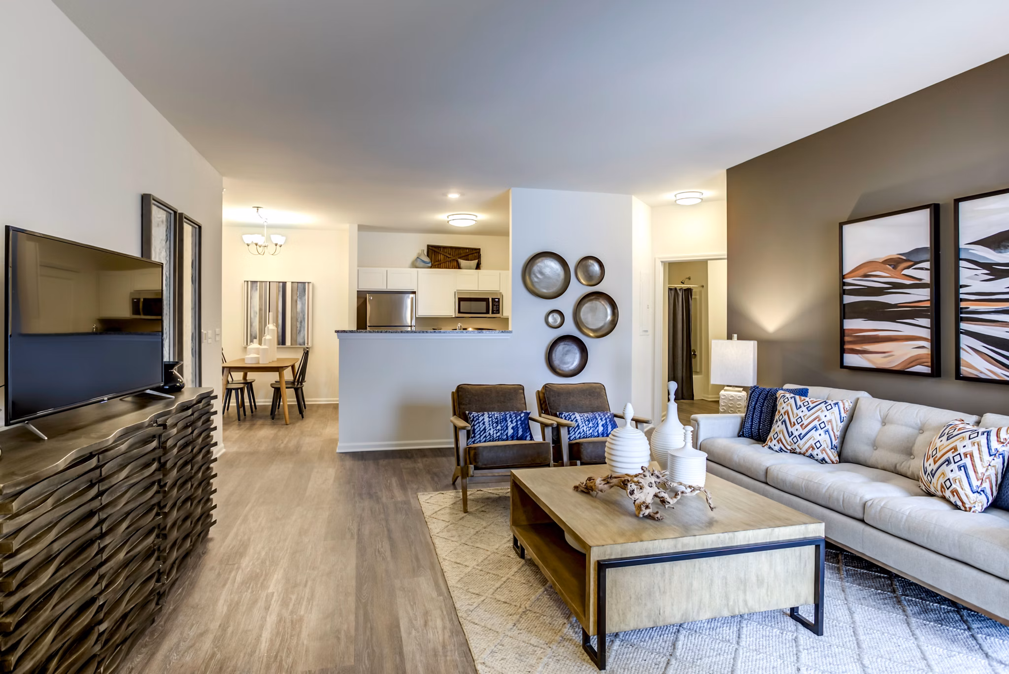 living room at Highland Ridge Apartments