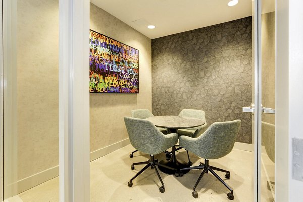 Modern meeting facility featuring state-of-the-art technology at Wheelhouse Apartments