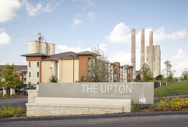 signage at The Upton at Longhorn Quarry Apartments