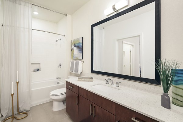 bathroom at The Upton at Longhorn Quarry Apartments