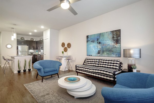 living room at The Upton at Longhorn Quarry Apartments