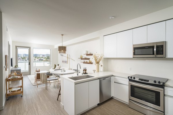 kitchen at Linea Apartments