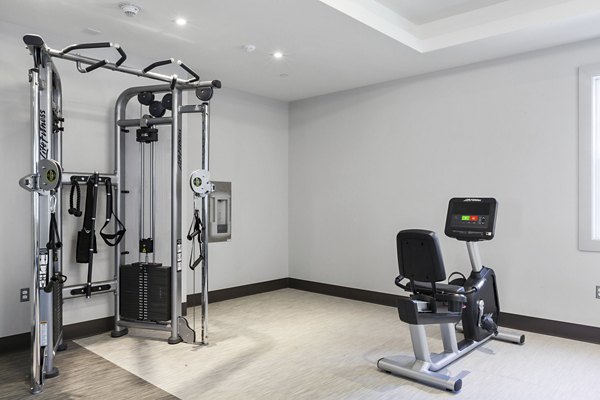 fitness center at The Cornerstone Hauppauge Apartments