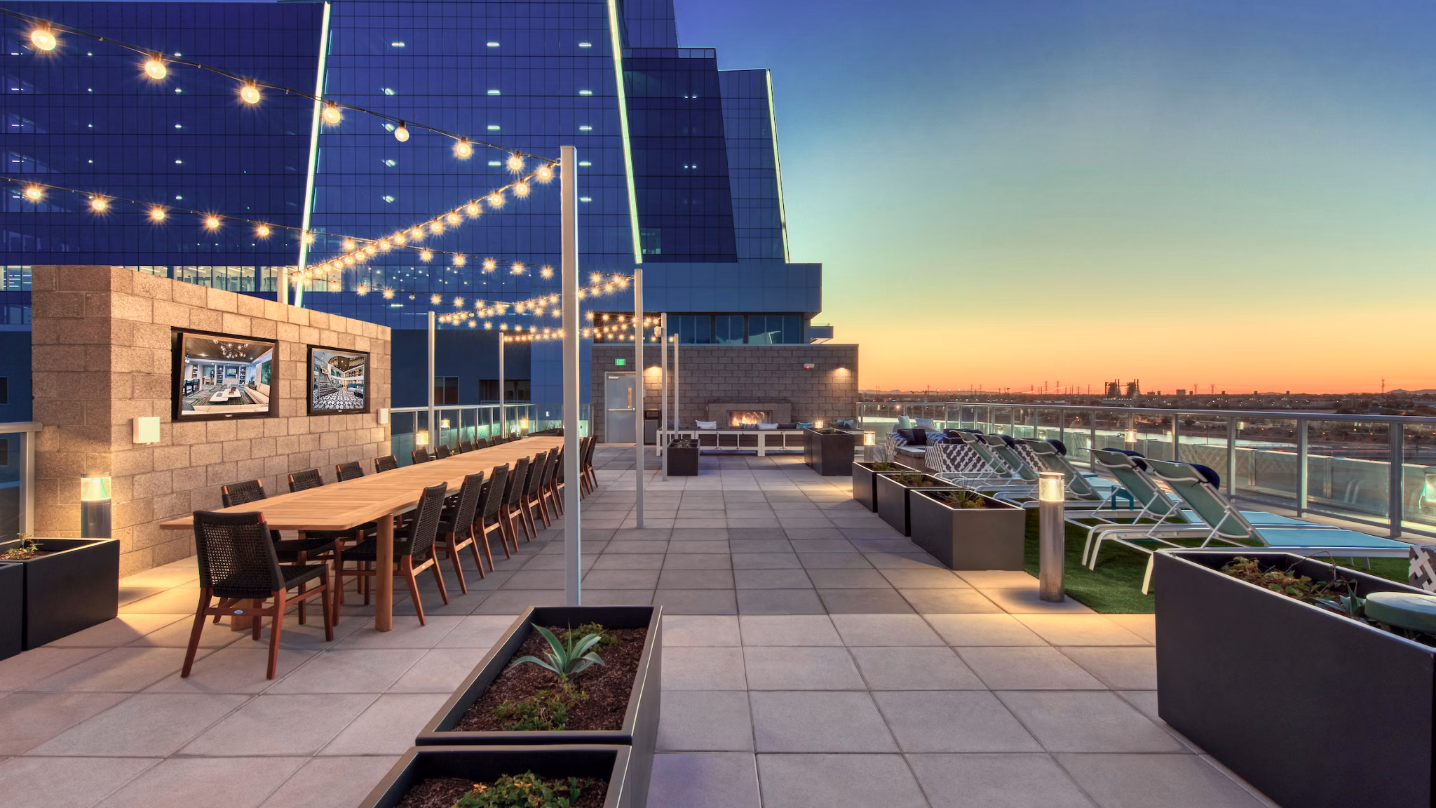 grill area at Aura Watermark Apartments 