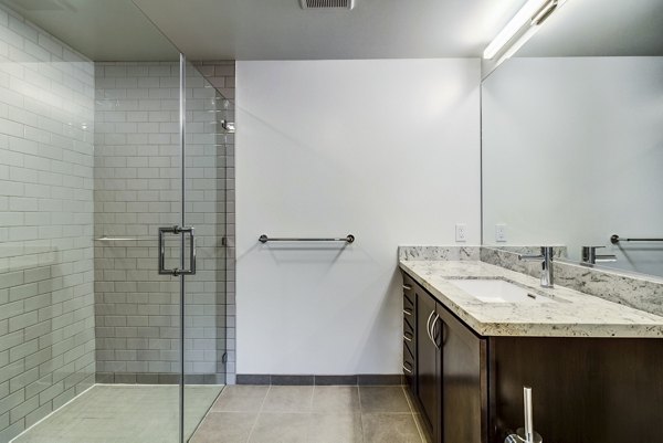 Modern bathroom with sleek fixtures at 777 Tenn Apartments
