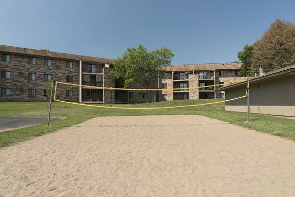 volleyball court at Woods at Burnsville Apartments