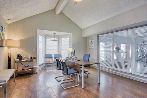 Contemporary clubhouse featuring modern design elements at Pinehurst Apartments, perfect for social gatherings and community events
