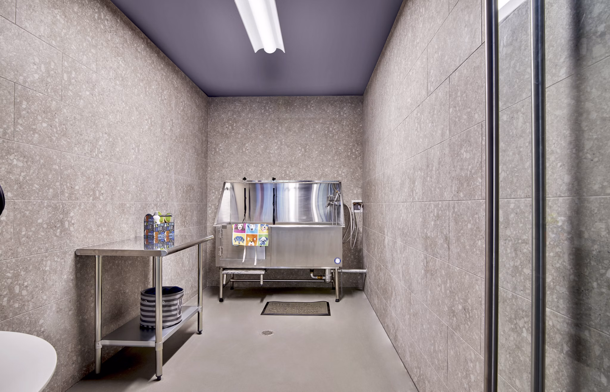 Convenient dog wash station at 7 Seventy House Apartments, perfect for pet-friendly luxury living in Greystar community
