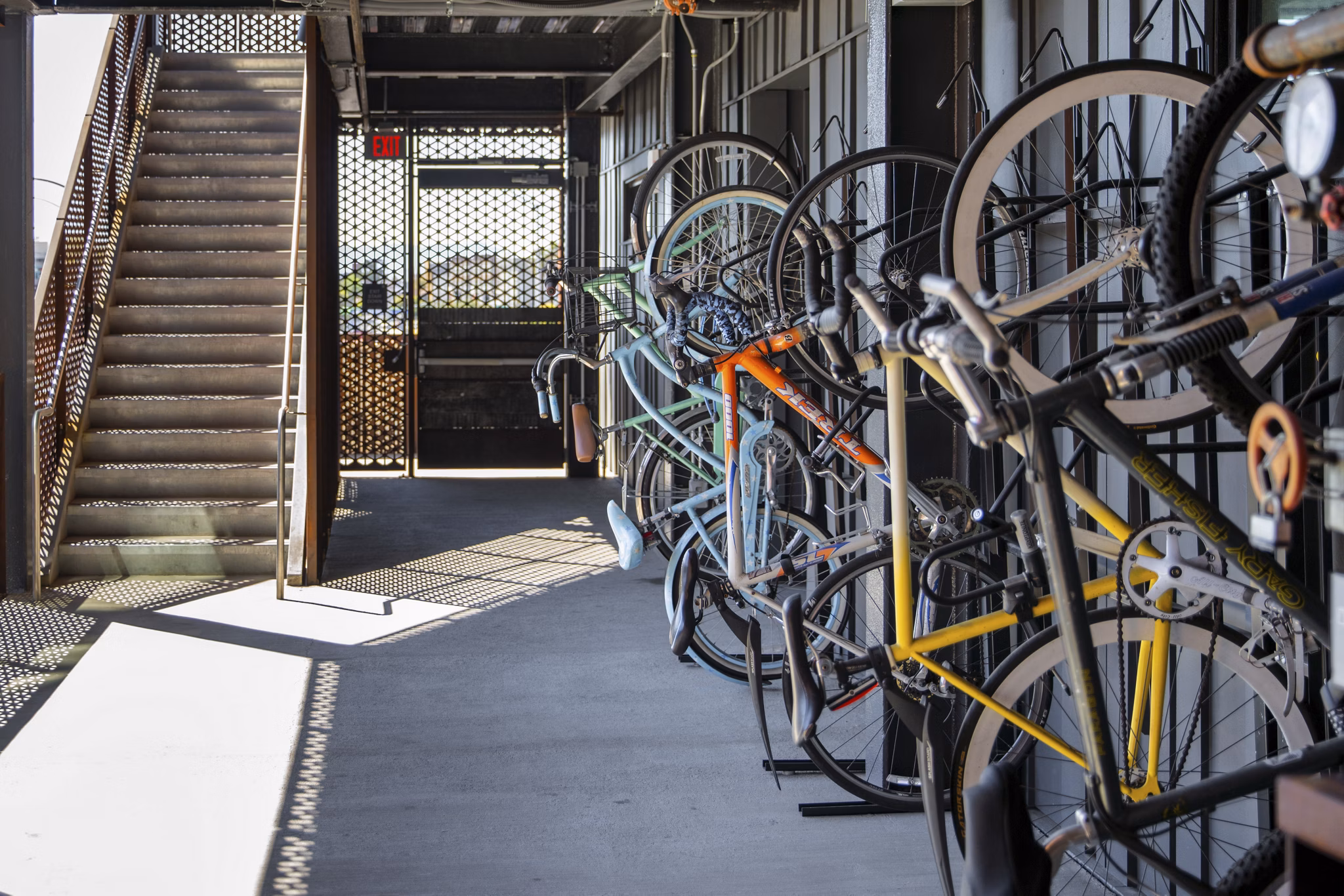 The Union Apartments: Secure bike storage facility in luxury residential complex, ensuring convenience for cyclists in urban living spaces