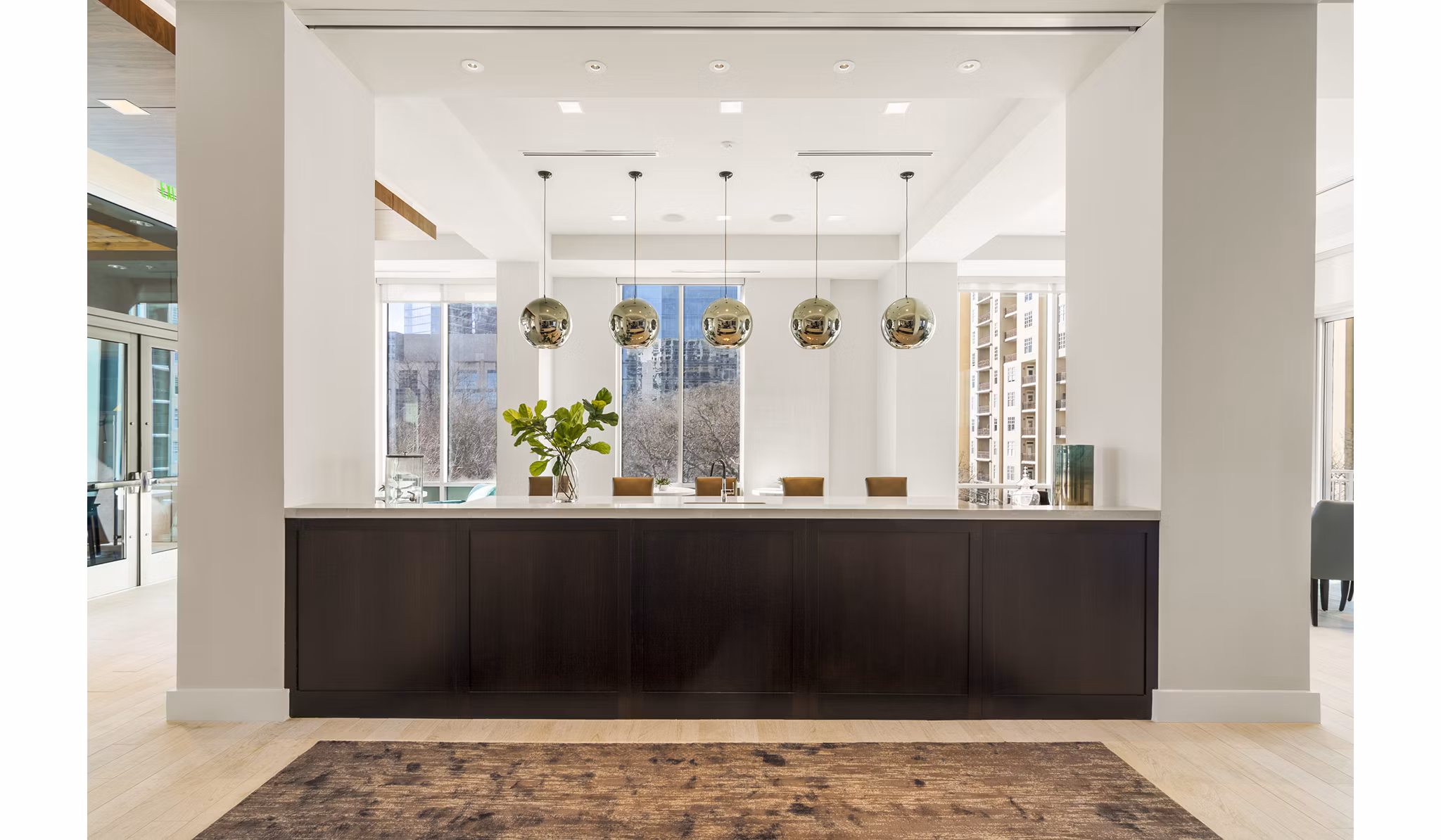 Clubhouse at Piedmont House: Modern social space with seating and game areas in luxury Piedmont House Apartments, Atlanta