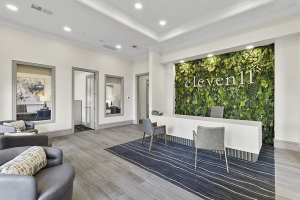 Clubhouse featuring modern design elements at Eleven11 Lexington at Flower Mound Apartments