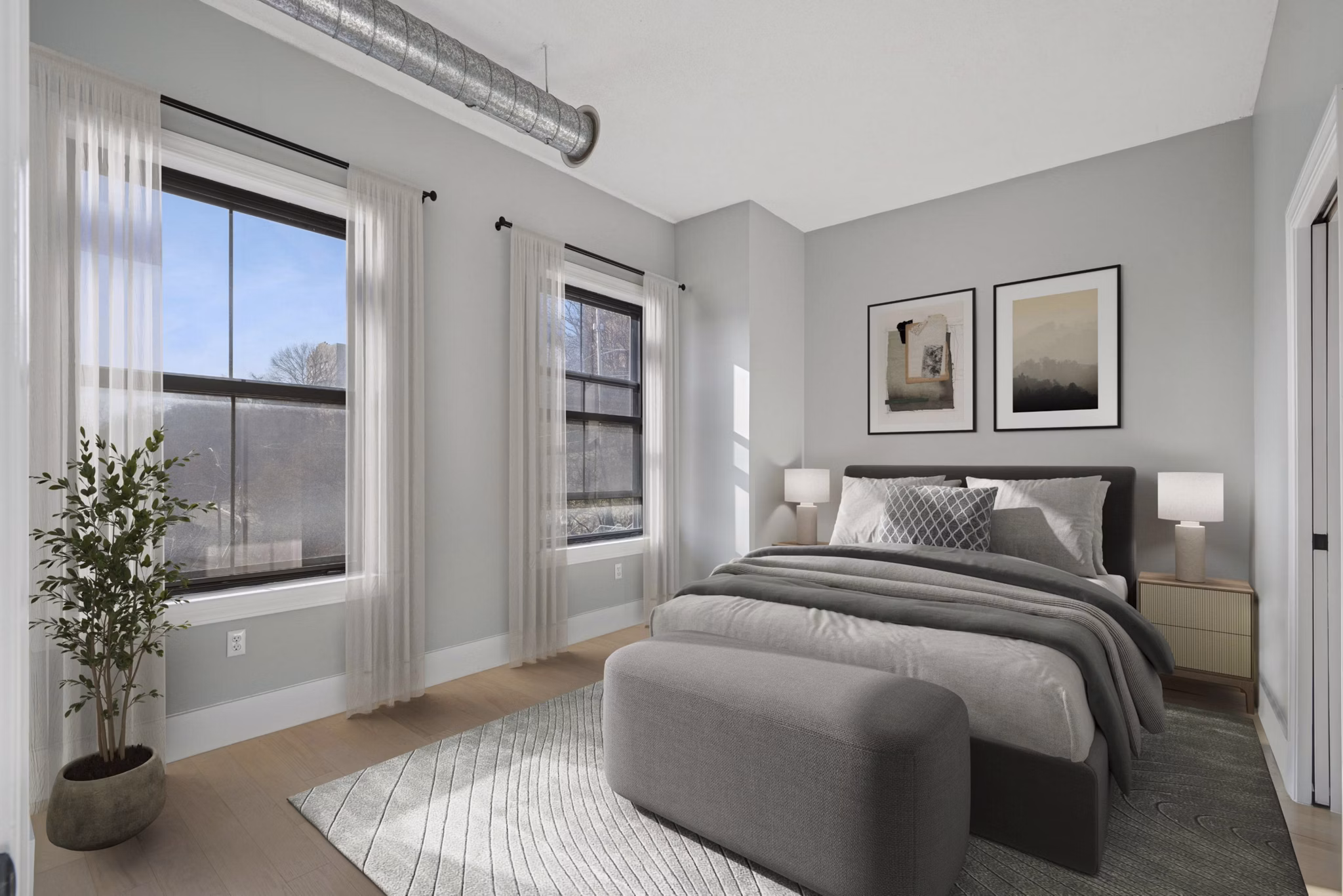 bedroom at The Cliffs Lofts Apartments