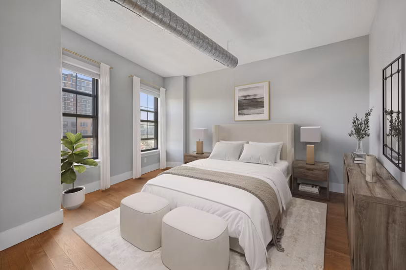 bedroom at The Cliffs Lofts Apartments
