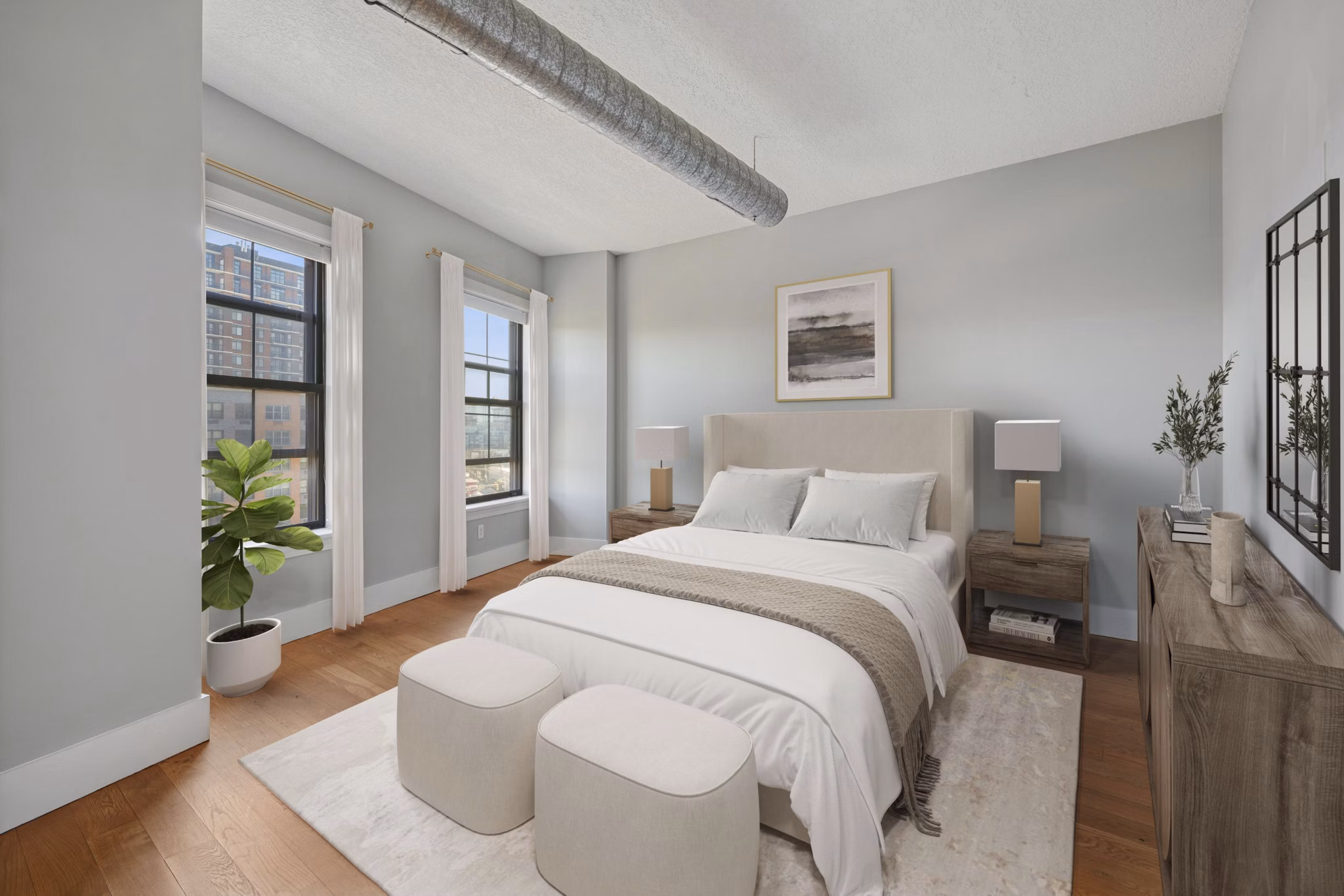 bedroom at The Cliffs Lofts Apartments