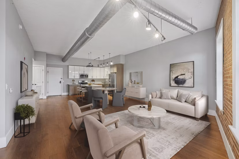 living room at The Cliffs Lofts Apartments
