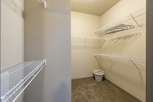 Cozy closet space with ample shelving in Sapphire Bay Apartments