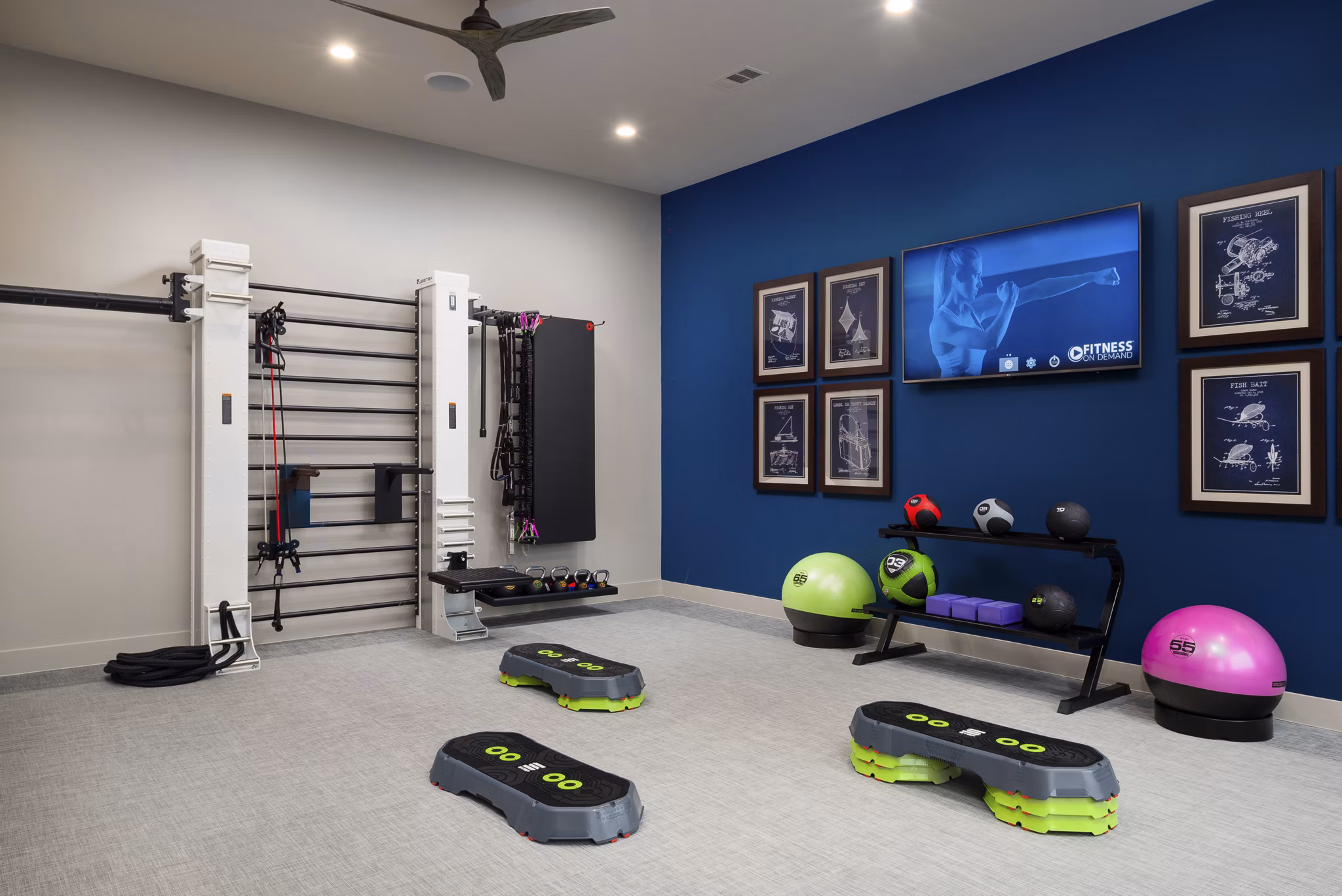 Modern fitness center with state-of-the-art equipment at Sapphire Bay Apartments