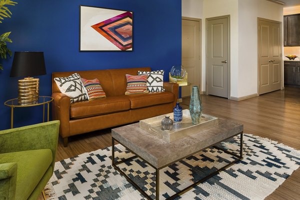 Modern living room with stylish decor at Sapphire Bay Apartments
