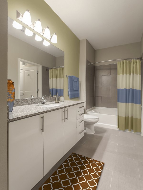 Bathroom featuring modern fixtures and sleek design in Arlo Buffalo Heights Apartments