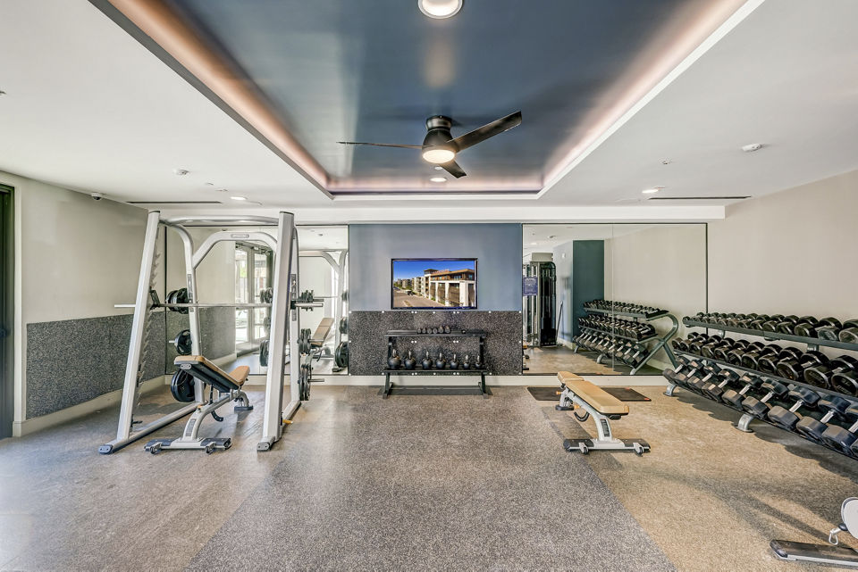 fitness center at The Cameron Apartments