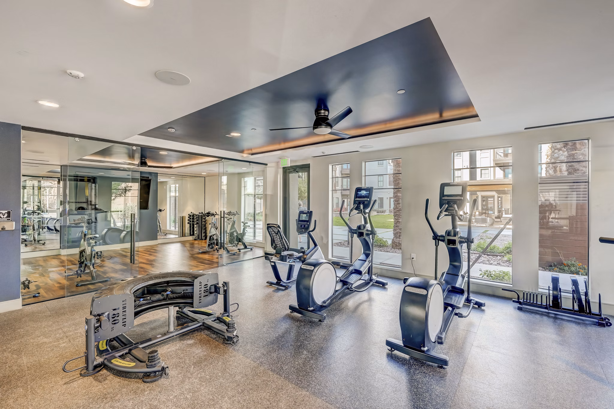 fitness center at The Cameron Apartments
