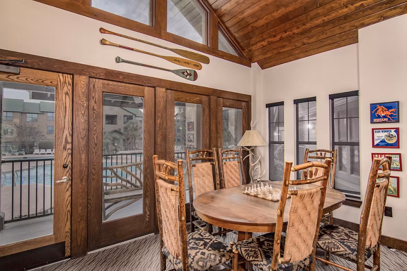 Clubhouse featuring modern decor and student-friendly spaces at Reveille Ranch Apartments in College Station