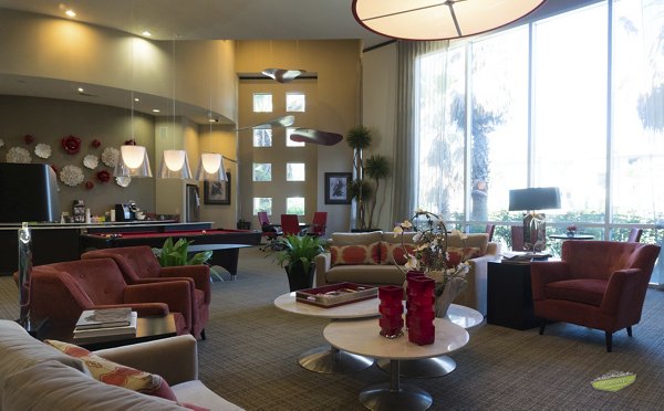 Luxurious clubhouse with modern decor at 21 Gramercy Park Apartments, perfect for hosting gatherings and socializing