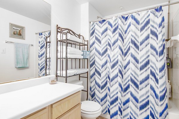 Modern bathroom featuring elegant fixtures at The Ridge Apartments