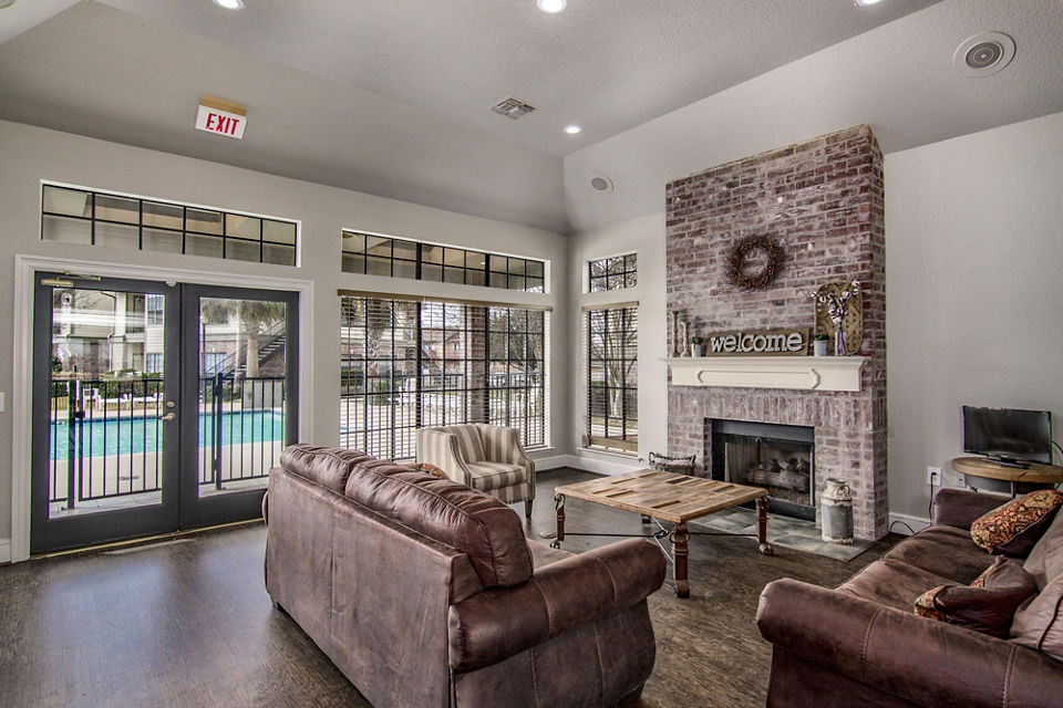 Modern clubhouse at The Ridge Apartments offering luxury social spaces and meeting areas